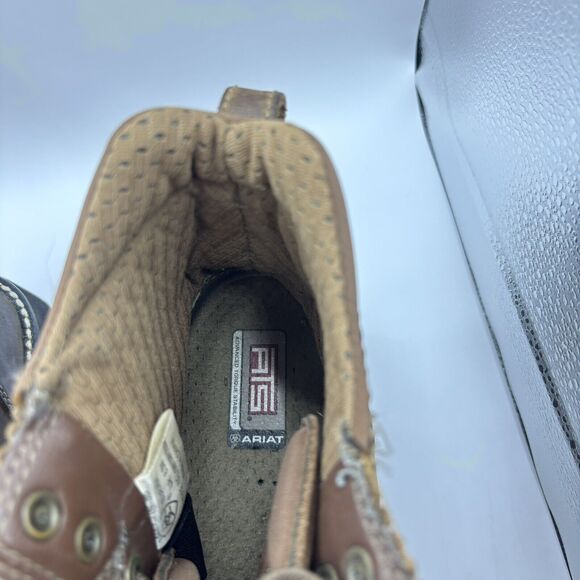 Ariat Women's 9B ProBaby Lacer Ankle Boot Leather Cowboy Driftwood Brown - Picture 6 of 12